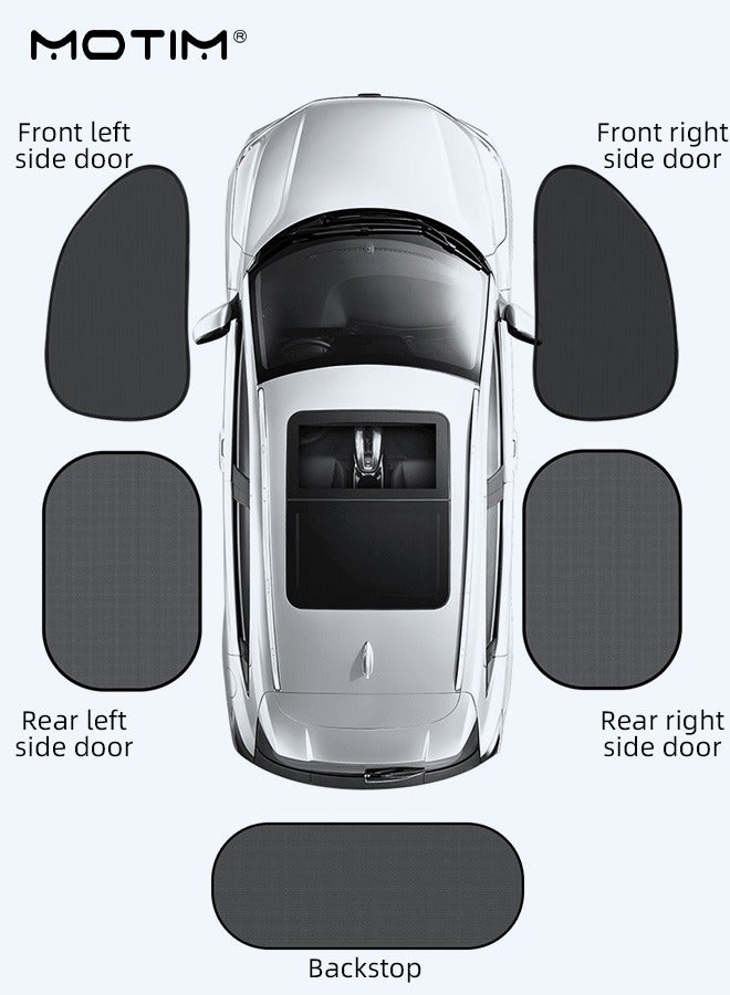 Motim 5 Pcs Mesh Sunshade, Car Window Sunshade Privacy Curtains, Suction Cup Car Side Window Sunshade, 100% Blocks UV Rays/Light, Car Front Rear Window Blinds for Breastfeeding, Taking a nap, Changing Clothes, Camping - Image 4